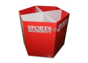 Quality Hexagon Rigid Cardboard Dump Bins 4 Sections Environmental Friendly wholesale