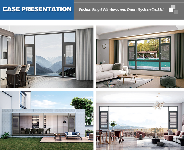 Heat Insulation Sash Bullet Proof Aluminium Frame Casement Window Screen