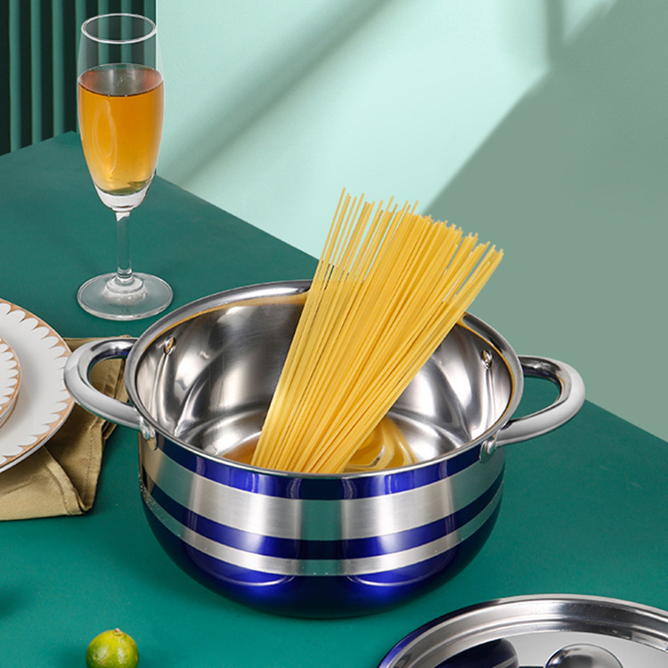 Hot Selling Color Body Soup Cooking Pot Set Ollas Stainless Steel 410 Cookware Set for Kitchen
