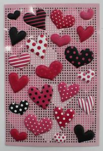 Quality Small 3D Heart Shaped Stickers , PVC PET EVA Puffy Heart Stickers For Envelopes wholesale