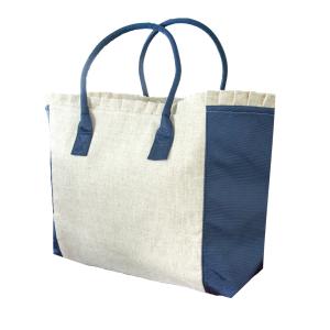 Quality Linen Ruffle Tote Bag Weekender bag Travel tote wholesale