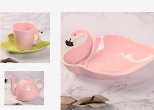 Quality Ceramic Tableware Animal 130CC Flamingo Tea Set wholesale