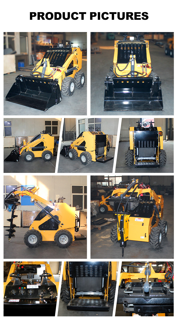 High Load Moment Mini Skid Steer Loader Robust Performance for Construction Site