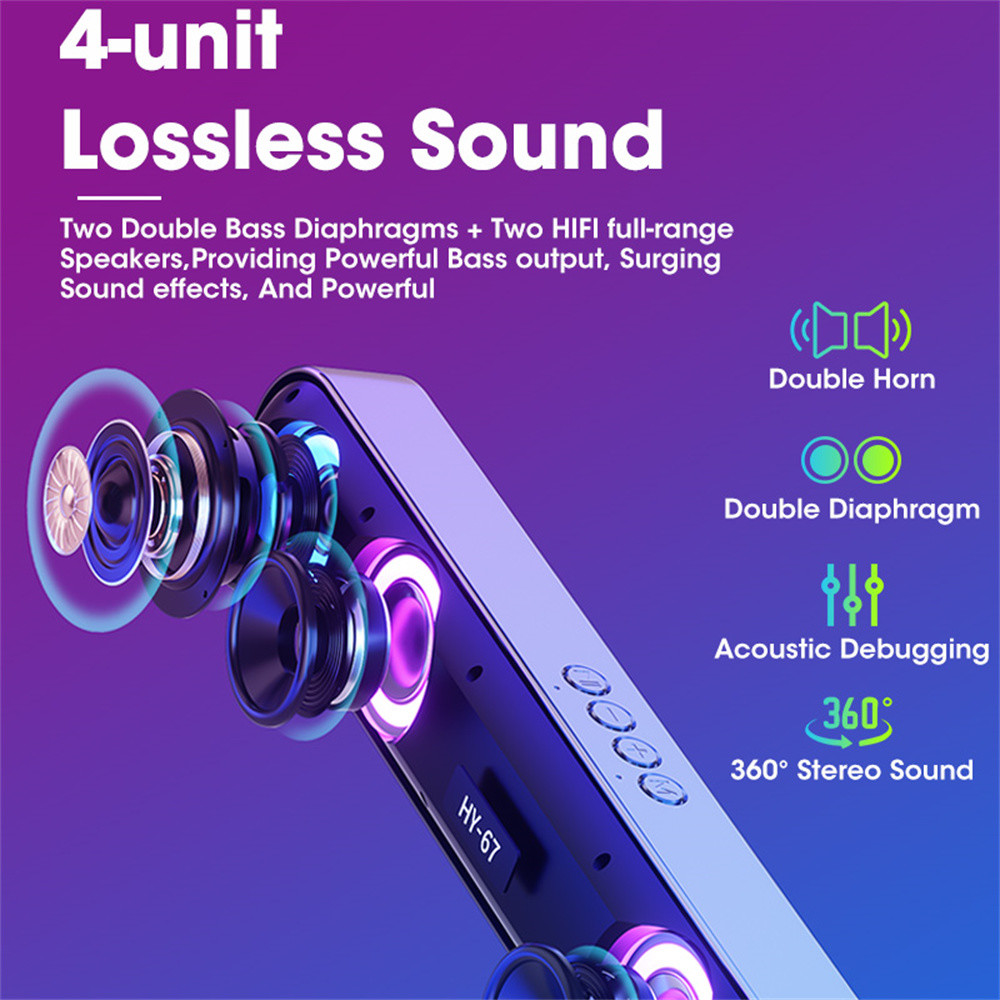 Anti Interference Wireless Bluetooth Soundbar Speaker 60Hz-20KHz Frequency