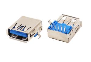 Quality Stainless Steel USB3 0 Connector 90 Degree Right Angle Female Ports wholesale