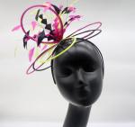 15x30cm Feather Fascinator Headband , Stripped Coque Flower Feather Headband