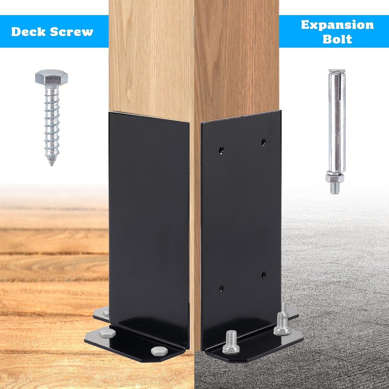 Post Anchor Base for Thick Wood Fence Post Decking and Mailbox Mount Ideal for Pergola