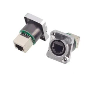 Quality Ethernet 8P8C RJ45 Female Connector Panel Mount Industrial Connectors Push Lock wholesale
