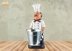 Quality Polyresin Chef Bottle Holders Restaurant Italian Chef Tabletop Statue Wine Rack wholesale