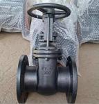 Z44T Gost Py10 cast iron metal seal gate valve with black color