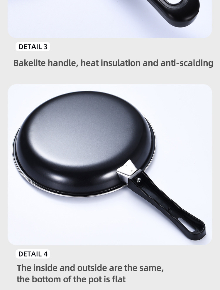 OEM/ODM Kitchen Cooking Pan Cookware Induction Bottom Carbon Steel Nonstick Fry Pan