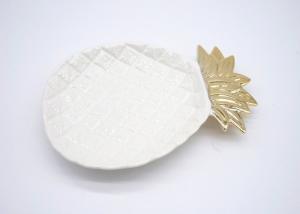 Quality Gold Electroplated Pineapple Candy Dish , Customized Pineapple Party Plates wholesale