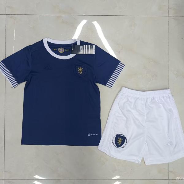 Polyester Fabric Kids Soccer Jerseys Royal Blue Football Jersey Commemorative