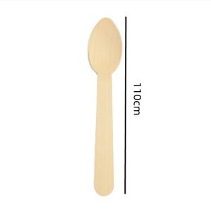 Quality Custom Disposable Wooden Utensils Spatula Spoon 110mm For Wedding Party wholesale
