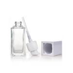 Empty 35ml Square Cosmetic Glass Bottle Frosted Makeup Liquid Foundation Pump