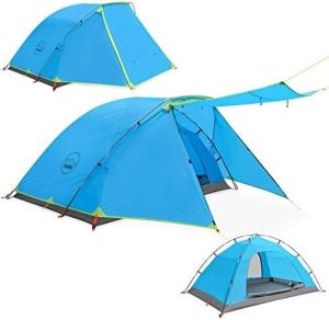 Quality KAZOO 2／4 Person Camping Tent Outdoor Waterproof Family Large Tents 2/4 People Easy Setup Tent with Porch Double Layer wholesale