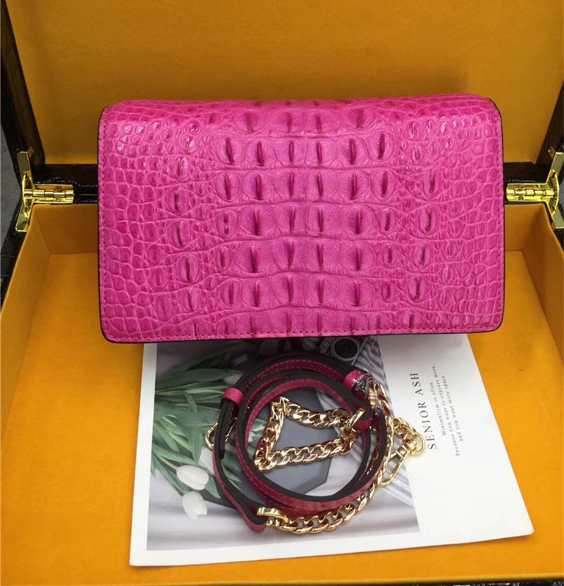 Exotic Alligator Skin Women Small Clutch Bag Genuine Crocodile Leather Female Envelop Purse Lady Cross Shoulder Bag