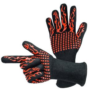 Quality EN420 EN388 Heat Resistant Bbq Gloves 1472F wholesale