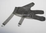 Three Fingers 304L Butcher Stainless Steel Gloves With Hook Strap