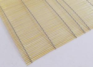 Quality Architectural Brass Woven Wire Mesh For Laminated Glass , Gold Color wholesale