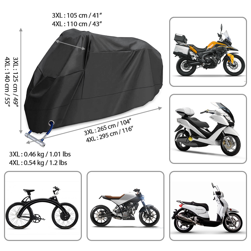 Geertop Silver Coated 200cm Motorbike Rain Cover