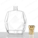 Customized Flat Glass Bottle 375ml 500ml 750ml 1000ml Whiskey Liquor Bottle for