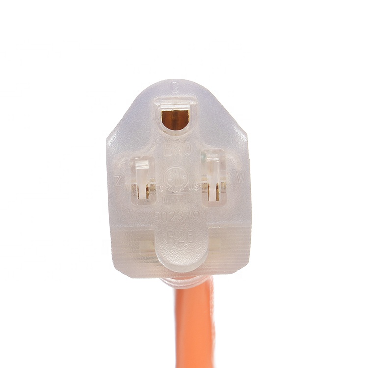 AC Power Cord ETL Medium / Heavy Duty SJTW 8/10/12 AWG NEMA Outdoor Orange Extension Cord Weather-Resistant Garden Patio US Plug Standard
