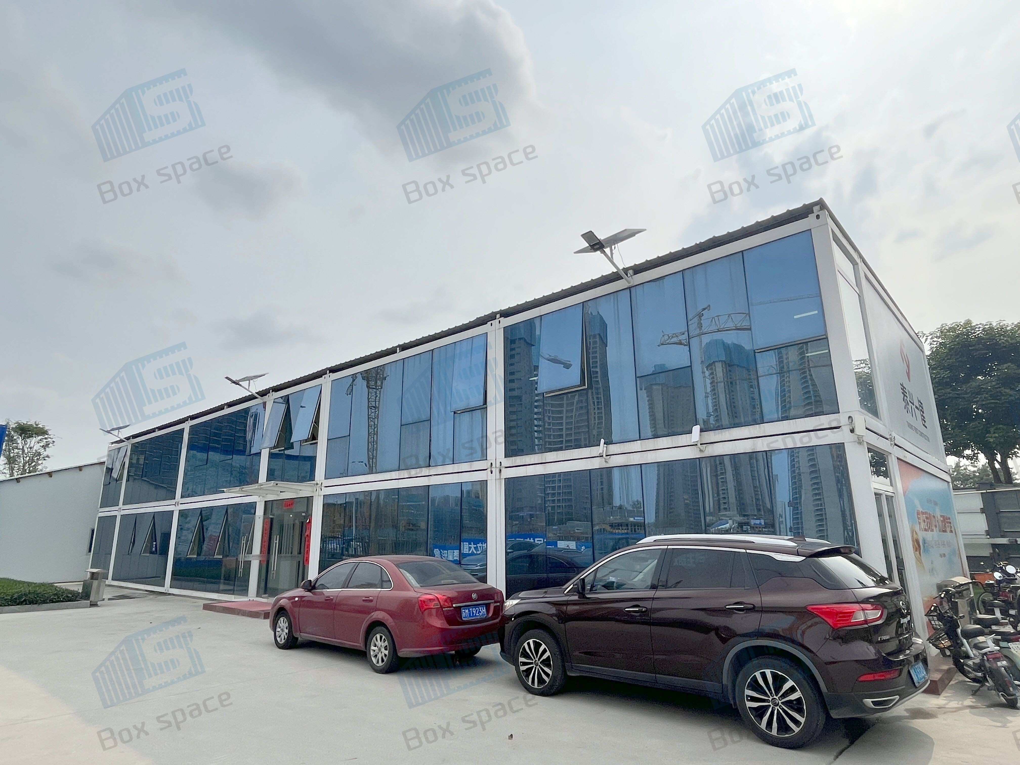 Flexible And Convenient Portable Site Office Container Modular Steel Frame Rock Wool Sandwich Panel Modular House