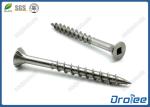 Square Drive Deck Screws with Nibs, Double Countersunk Head, Stainless Steel 304