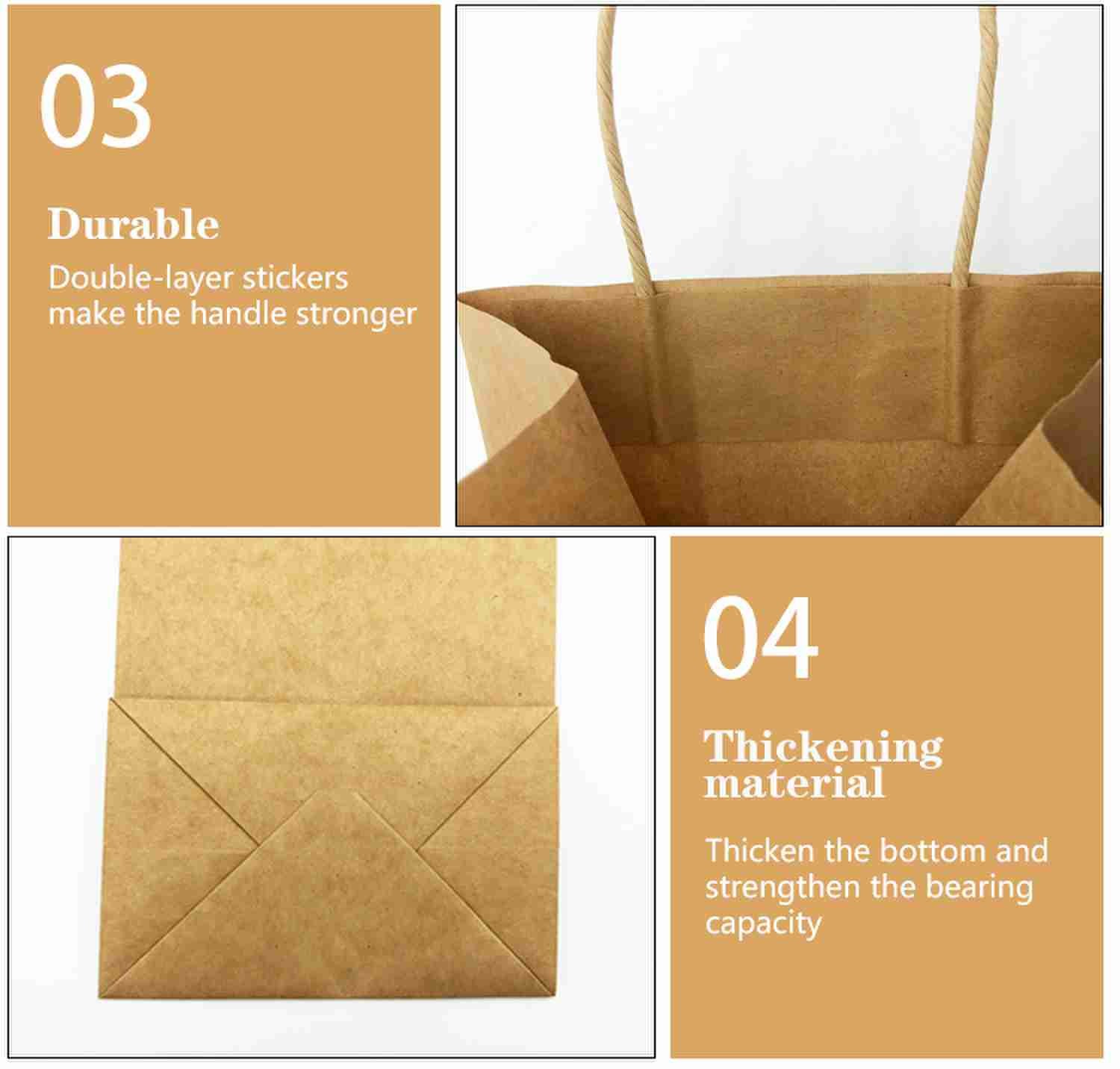 ROHS Christmas Brown Paper Grocery Bags Bulk Paper Bags With Handles CMYK printing