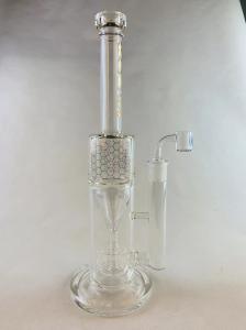 Quality 18Inch Glass Smoking Pipe Double Perc Glass Straight Tube wholesale