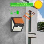 144pcs SMD2835 3.7V 800mAh Solar Motion Sensor Wall Light For Yard Aisle