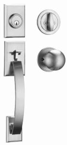 China Schlage Keyway Entrance Handle Lock 5 Pin Brass Cylinder Front Door Lockset With Brass Keys on sale