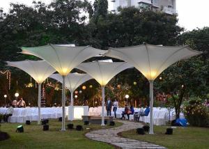 Quality Electric Sunshade Tulip Umbrella 6*6m Elegant Steel Frame Structure wholesale