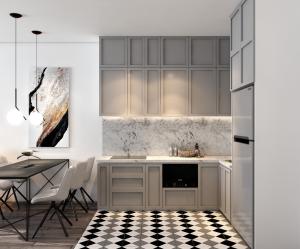 Quality Modular Melamine Kitchen Sink Full Complete Kitchen Cabinet Set For Apartment wholesale