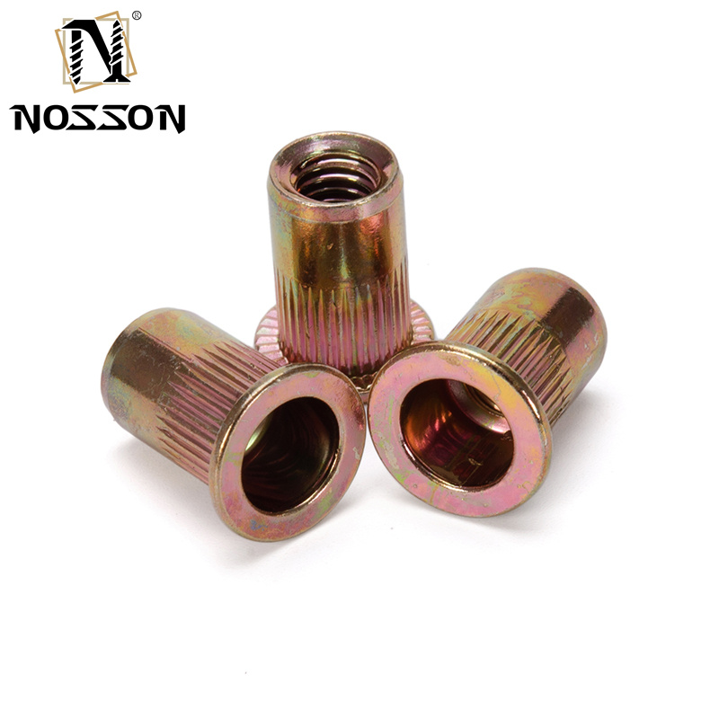 Customized Metric Closed End Revit Nut/Rivet Insert M6 Stainless Flat Head Carbon Steel Blind Rivet Nut ZINC PLATED Finish