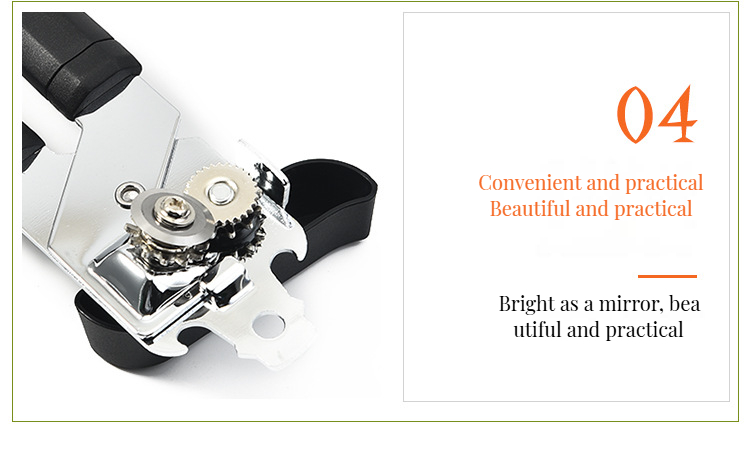 Convenient Household Kitchen Accessory Heavy Duty Manual Can Opener with Plastic Handle