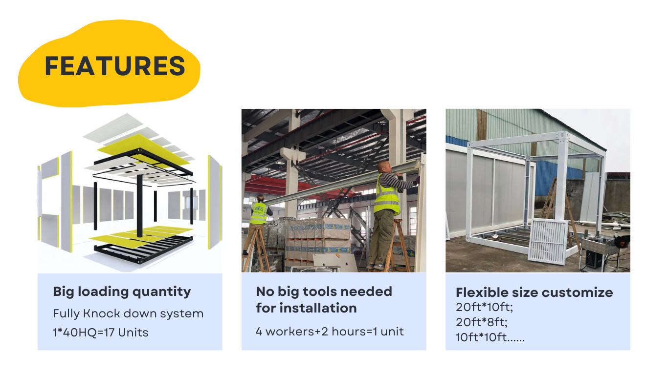 Flexible And Convenient Portable Site Office Container Modular Steel Frame Rock Wool Sandwich Panel Modular House