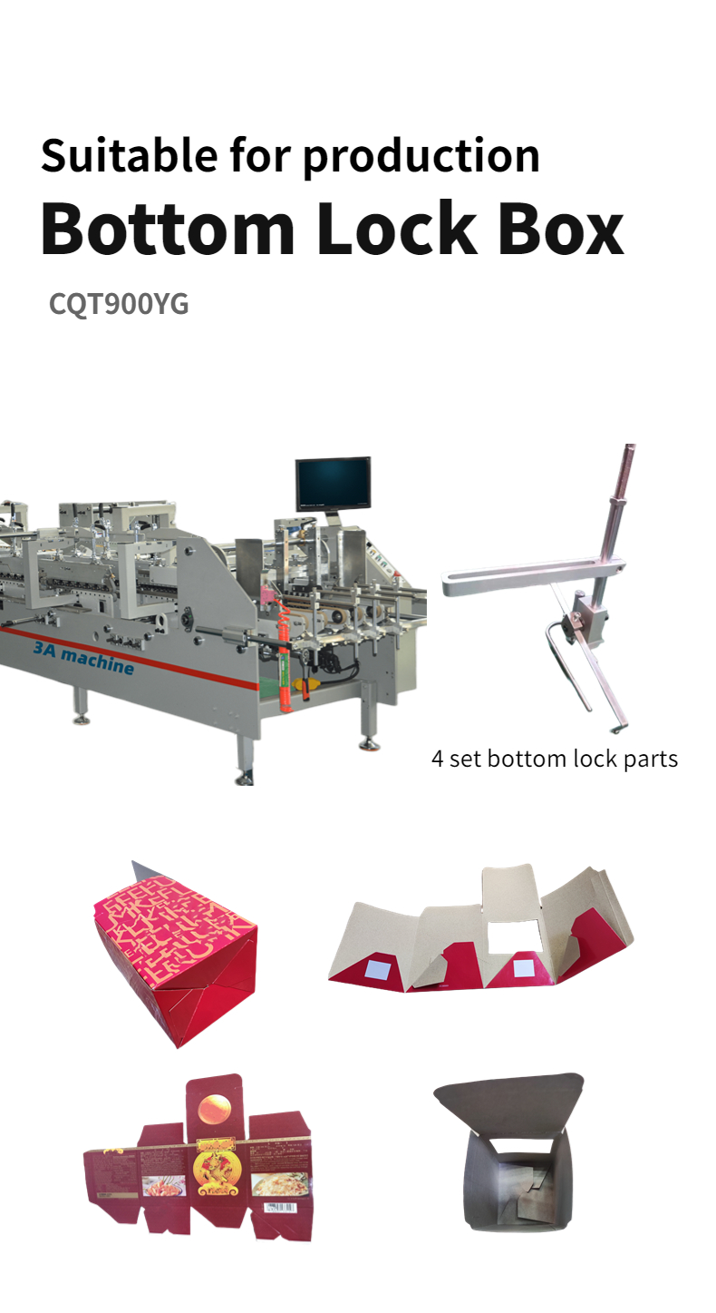 CQT900YG-2 Pre-Folded Bottom Lock Packaging Box Making Machine for High Productivity