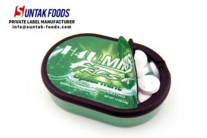 Quality Customize Sugarless Breath Mints In Oval Box , Low Calorie Candy Sugar Free wholesale