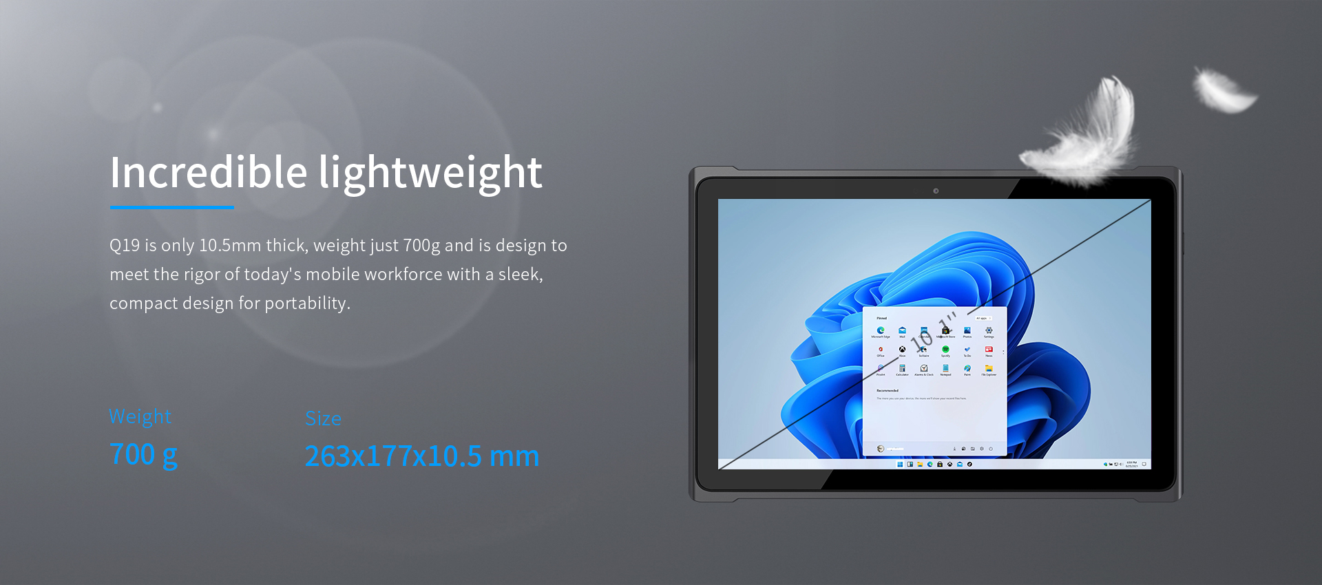 10.1" Sunlight Readable Screen Rugged Tablet with Win 11 4G LTE and 8GB RAM/128GB ROM