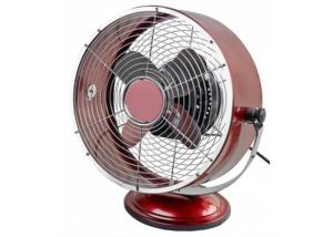 Quality Household Electric Retro Desk Fan Built In Handle 3 Aluminum Blades wholesale