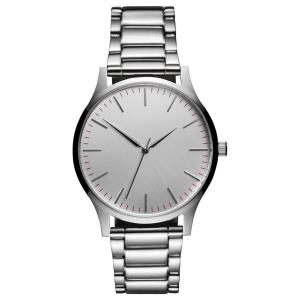 Quality 40mm Silver stainless steel chain my brand name logo custom printed watch wholesale