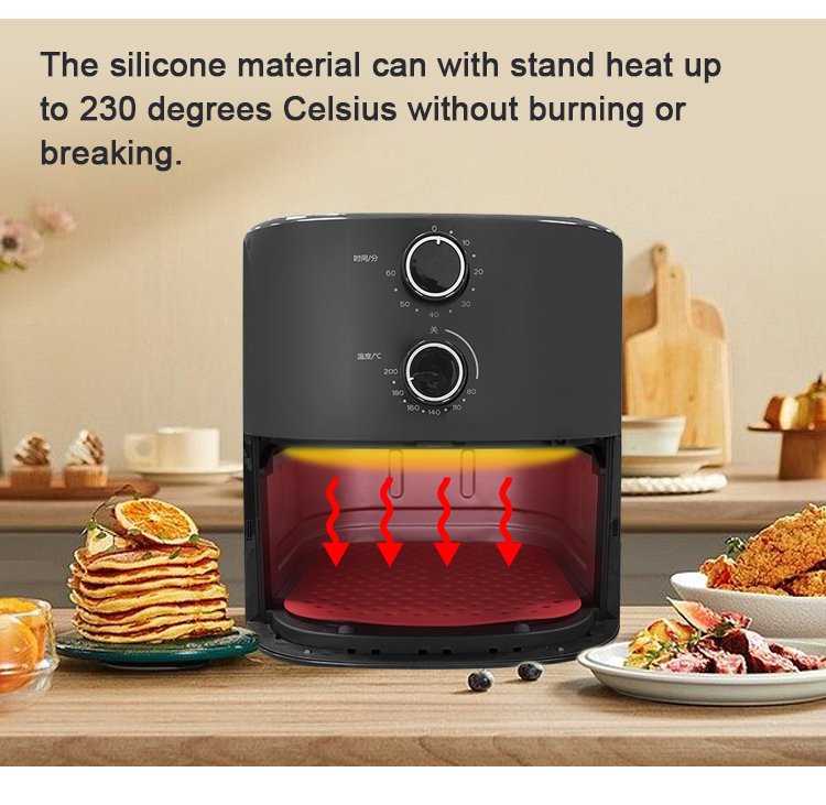 Custom Reusable Silicone Kitchenware Set , Air Fryer Silicone Pad Round Square Shape