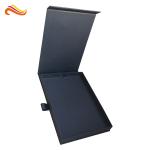 Matte Black Black Gift Packaging Boxes , Handmade Magnetic Box Embossing
