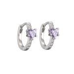 925 Silver Crystal Hoop Earrings