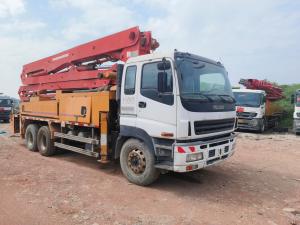Quality Red and Yellow Used Putzmeister Concrete Pump 38 Meters with Cylinder Type Structure wholesale