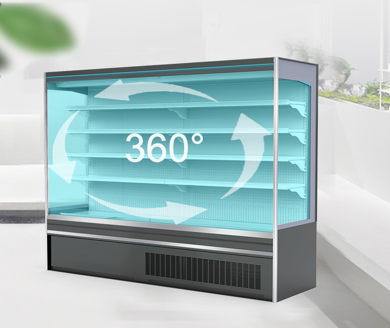 1900L Supermarket Open Display Fridge , Auto Defrost Commercial Refrigerator Showcase
