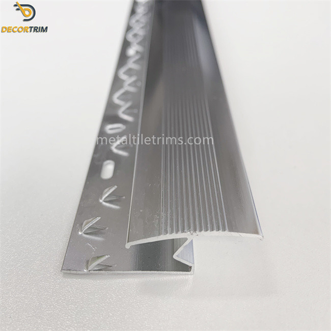 Aluminum Zig Zag Carpet Trim , 8.5mm Carpet To Tile Transition Strip