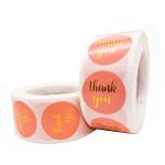 Waterproof Round Thank You Sticker Labels Custom Circle Stickers Roll